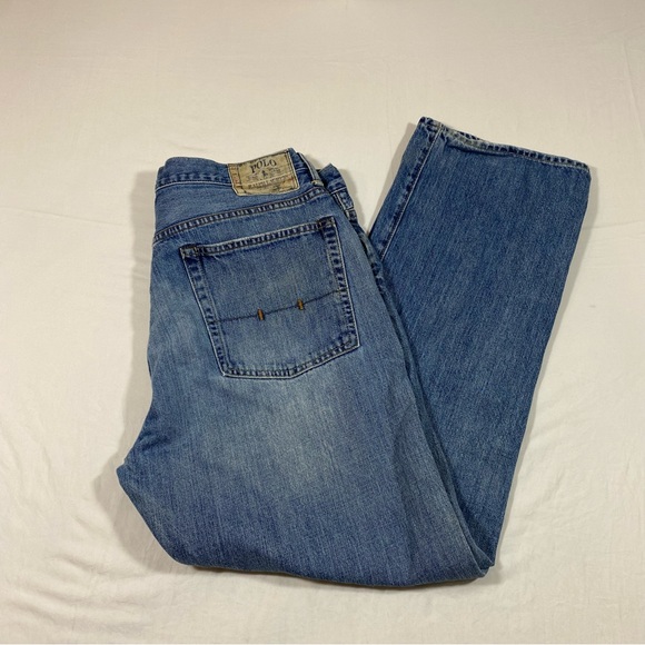 Ralph Lauren Straight Leg Jeans Womens High waist Distressed Medium wash… - Picture 4 of 10